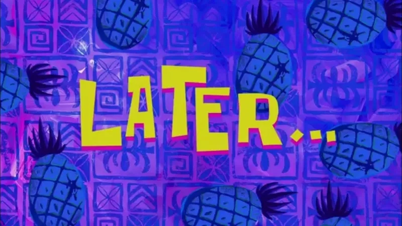 The classic spongebob 1 hour later time card