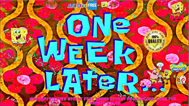 The classic Spongebob 1 week later time card