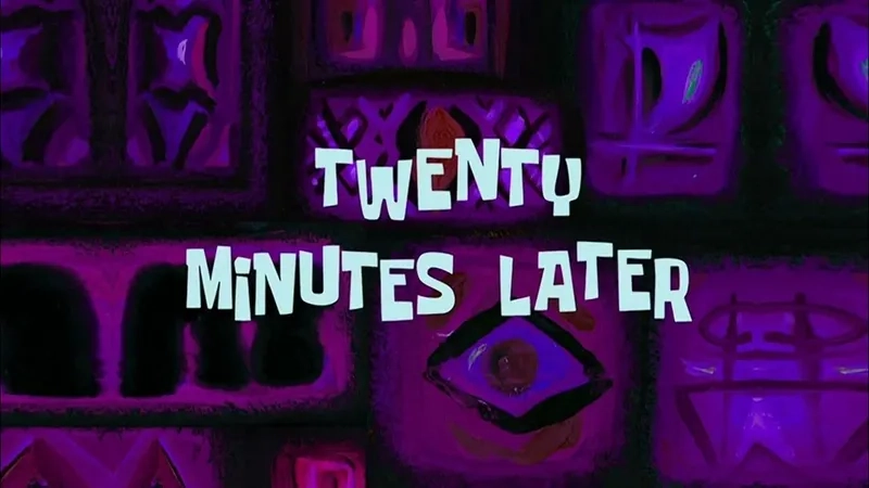 Using a Spongebob time card for a punchline