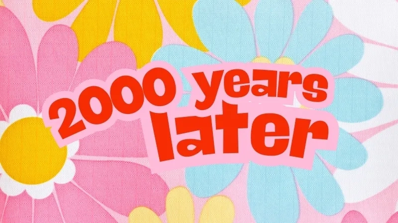 An animated gif of the 2000 years later card