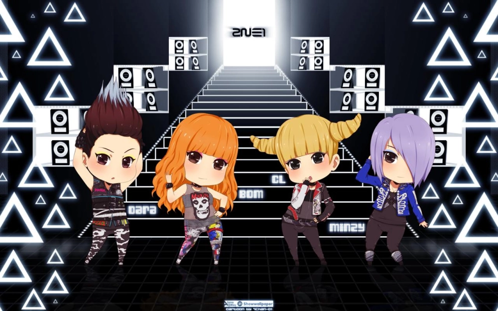 2NE1 Minzy chibi spreads joyful tiny vibes