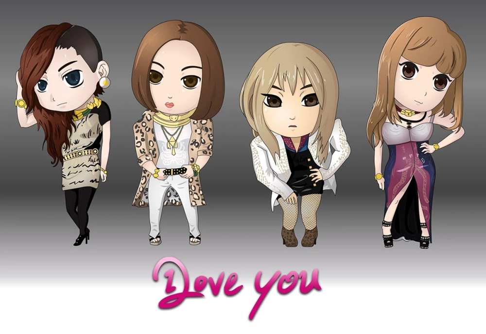 Chibi 2NE1 looks playful and full of style