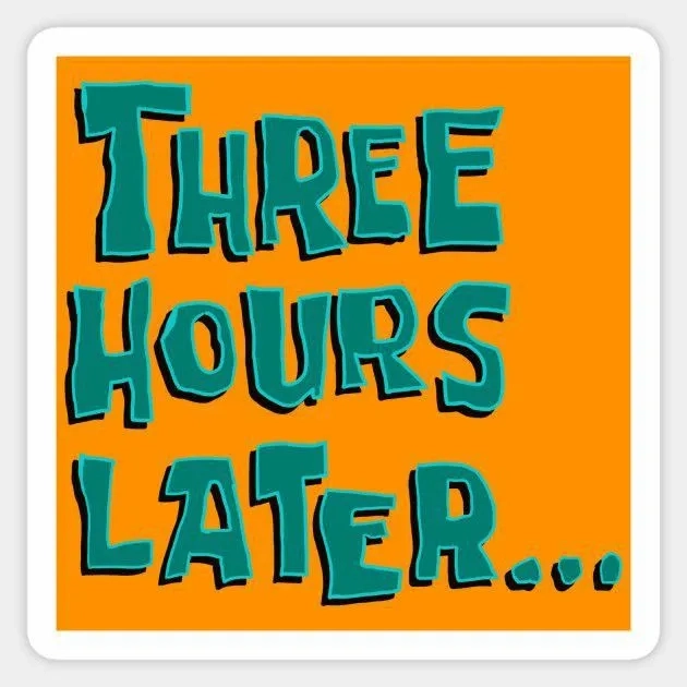 Using the spongebob 3 hours later meme for a study joke