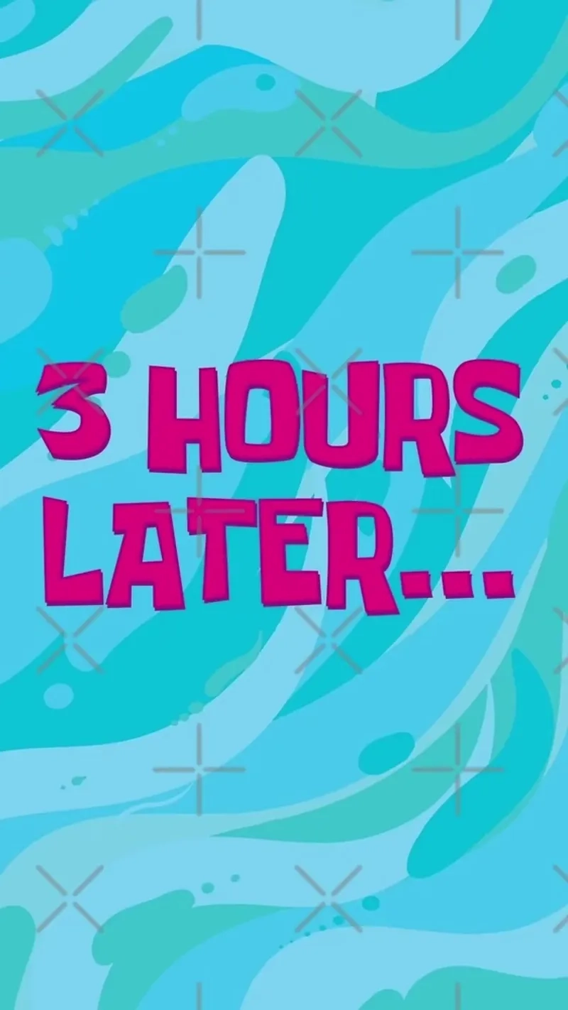 A close-up on the one eternity later meme time card