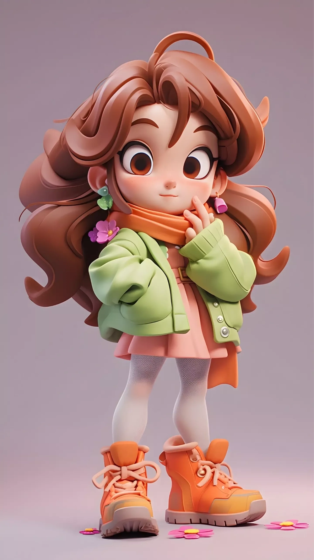 3D chibi glowing with playful tiny charm