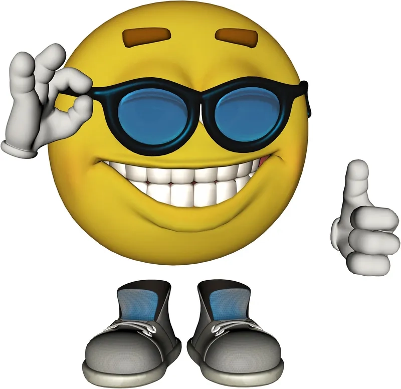 A classic example of the cursed 3d emoji meme format