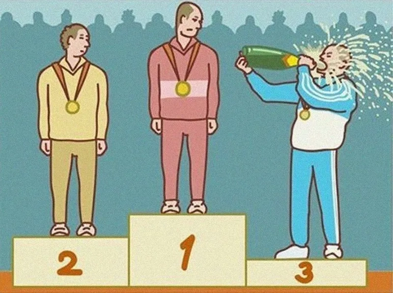 Standing proud on the podium meme