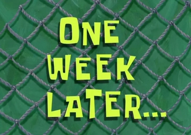 The classic Spongebob a few hours later time card
