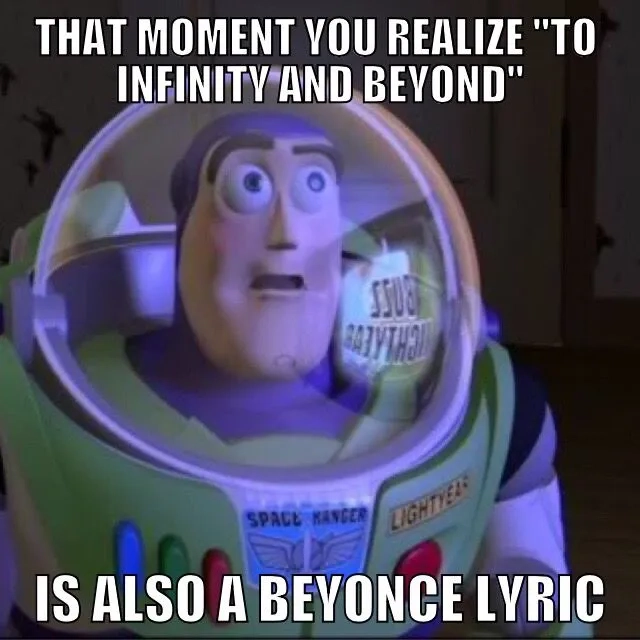 Buzz Lightyear realizing he's just a toy