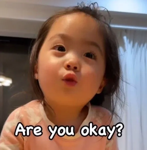 An everything is okay meme with a chaotic background