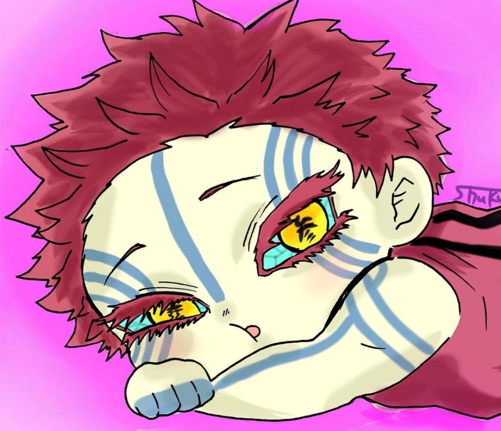 Akaza wallpaper bold and dramatic