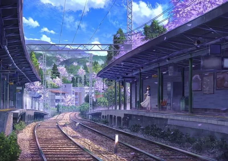 Find anime landscape images featuring dreamy anime landscape background