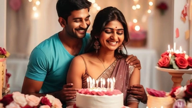 Hearts bloom warmly in birthday wishes for wife