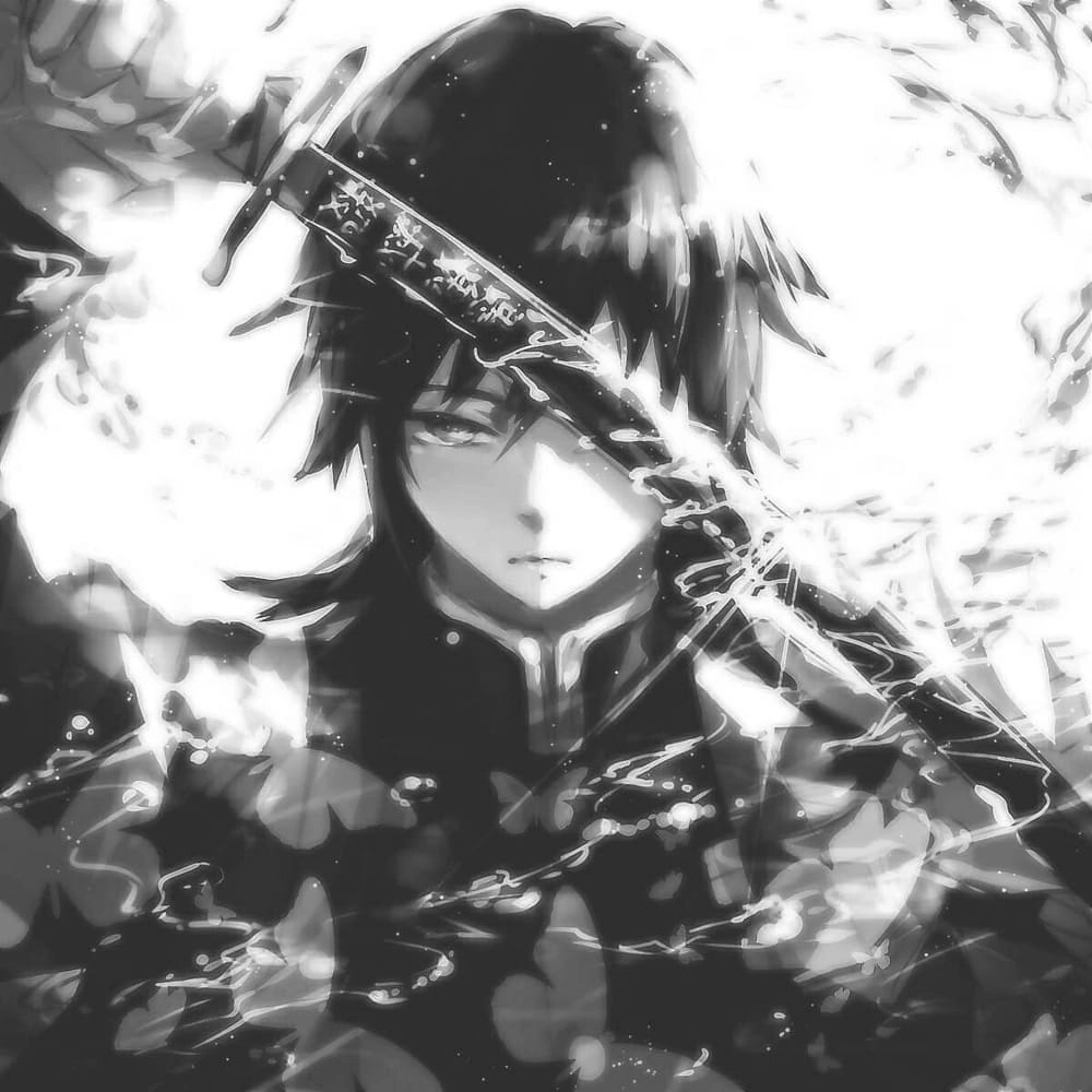 Trendy black and white anime images for pfp