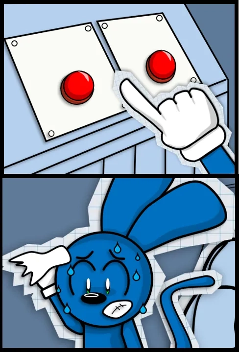 Using the sweating guy two buttons meme for procrastination