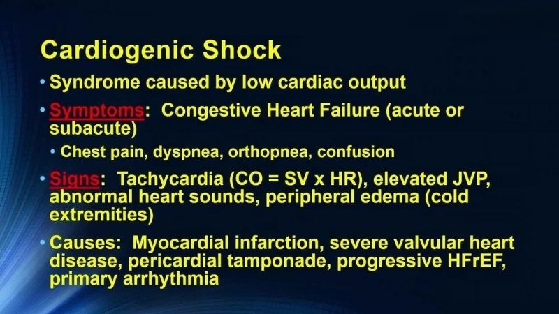 Critical phases in cardiogenic shock stages