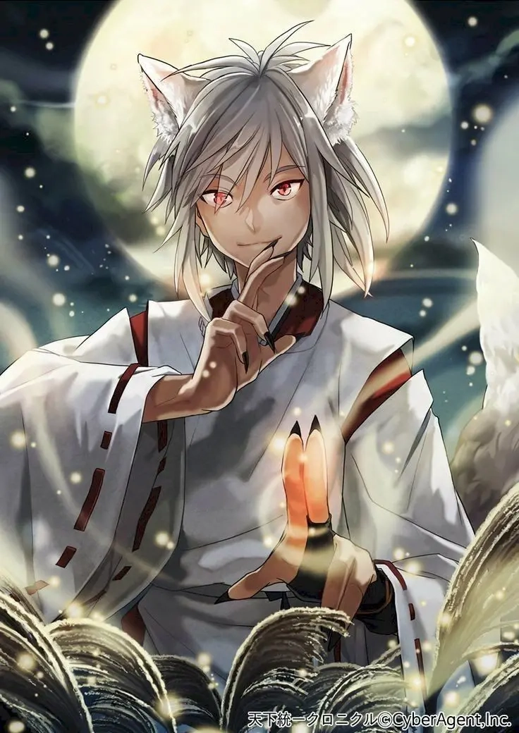 Stylish cat anime girl with playful expressions