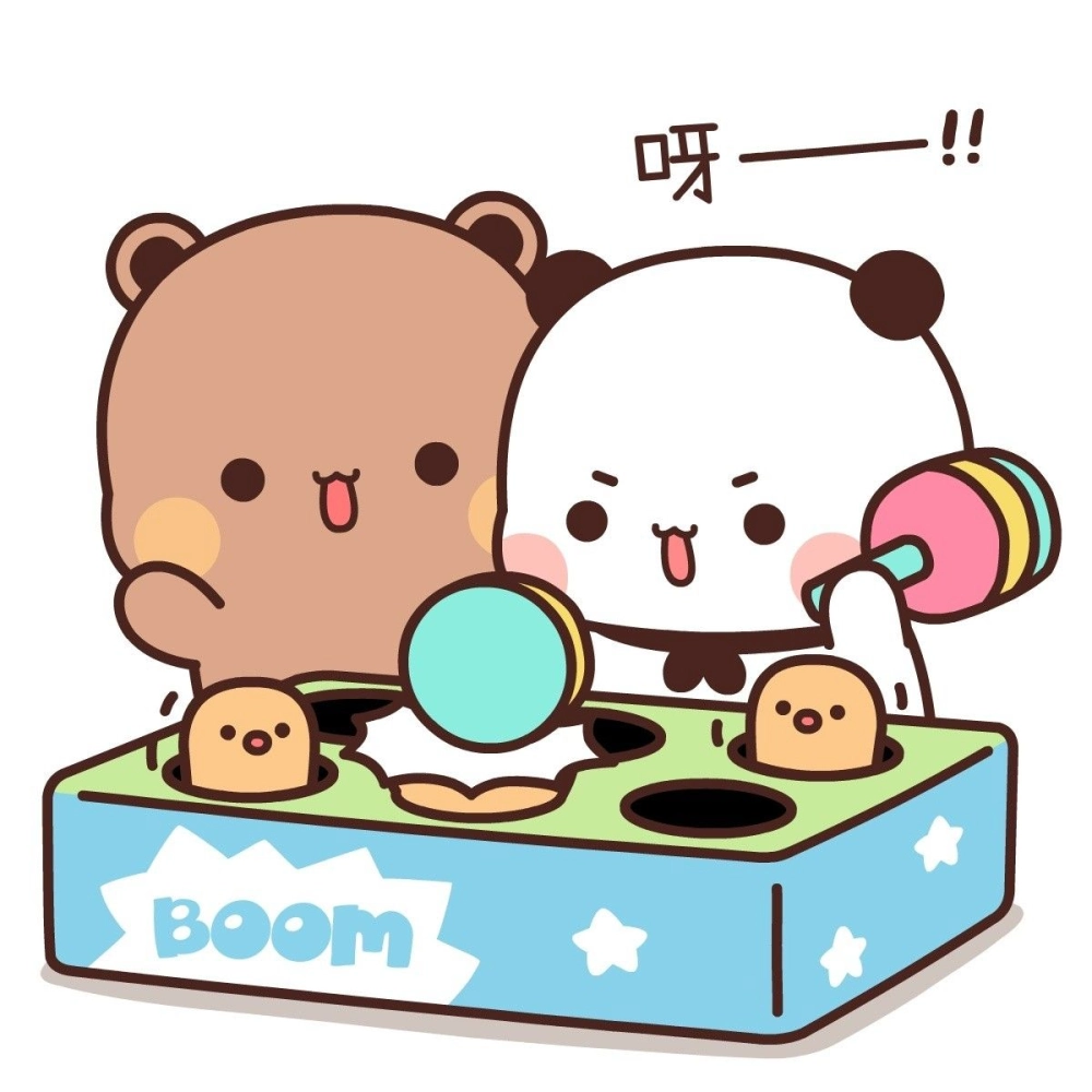 Cute chibi bear filling hearts with happy vibes