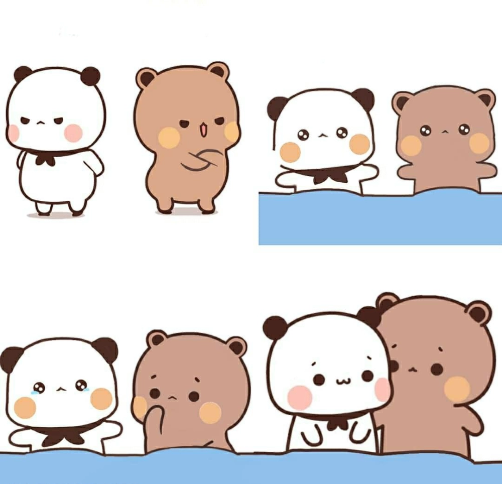 Chibi kawaii cute bear drawing full of creativity