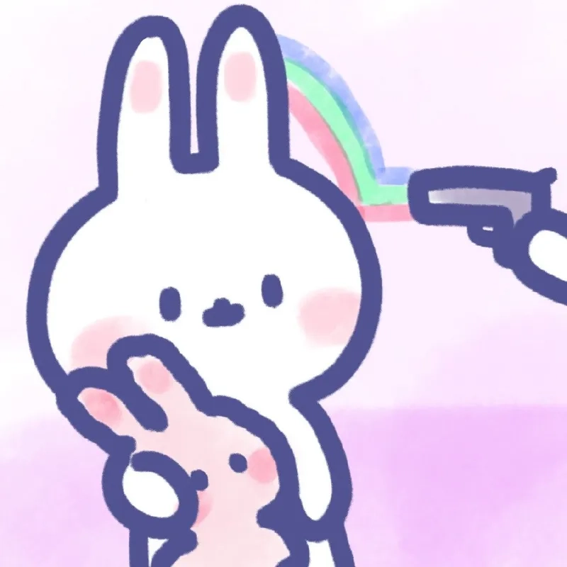 Chibi bunny glowing with soft kawaii charm