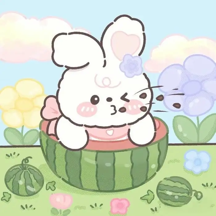 Chibi bunny sticker bringing fun to designs