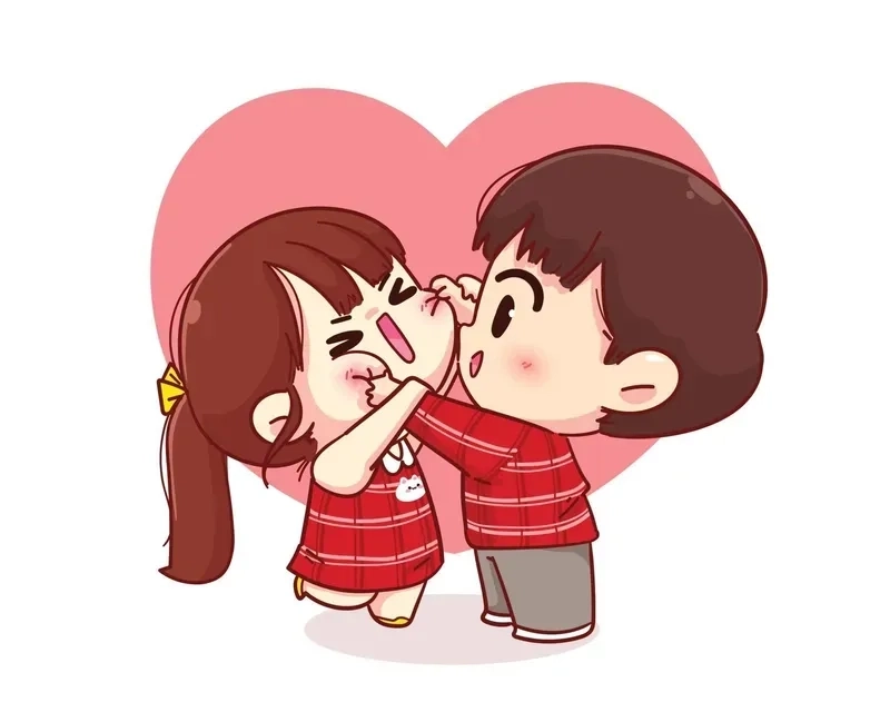 Chibi cute couple cartoon dp perfect for fans