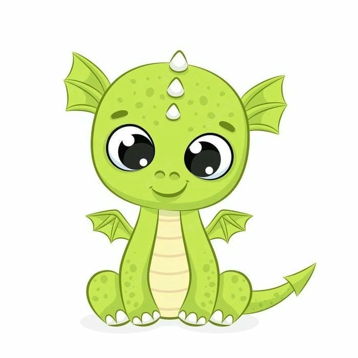 Cute chibi dino outline with simple sweet charm