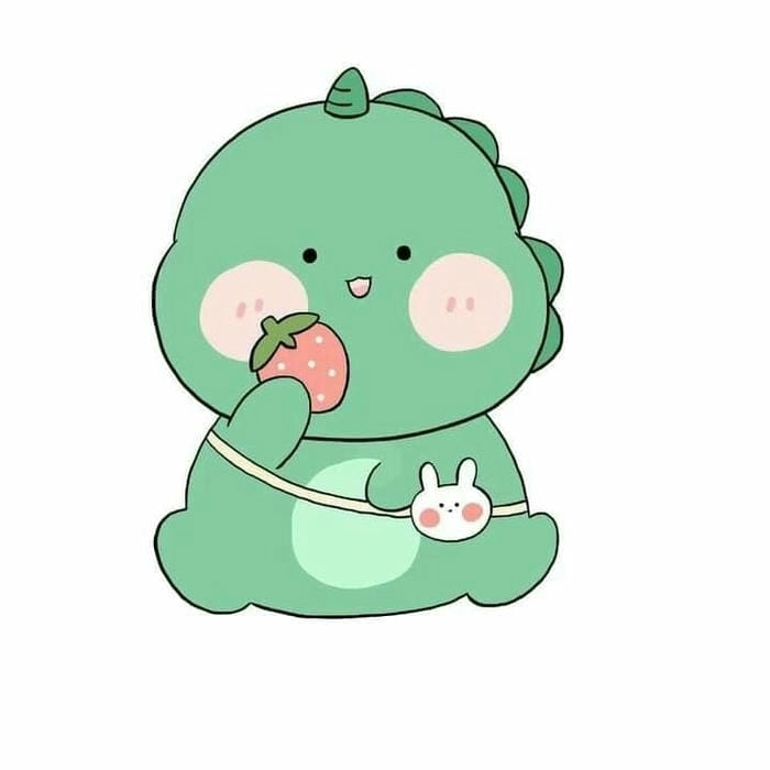 Cute dinosaur chibi glowing with endless delight