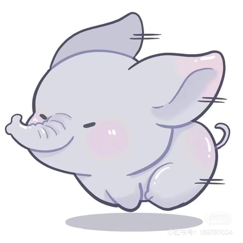 Chibi elephant drawing filled with gentle charm