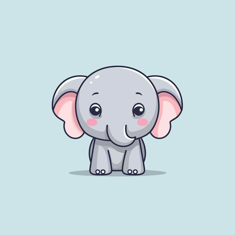 Chibi elephant digital art with tender beauty