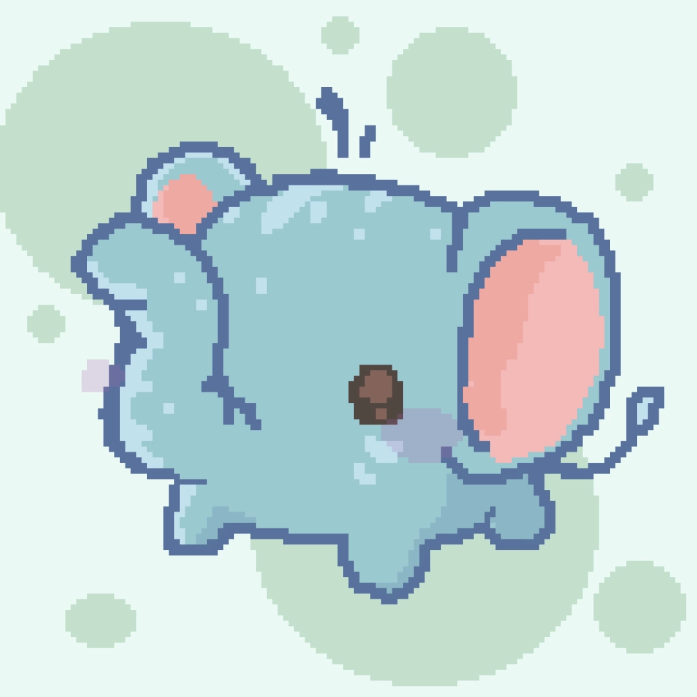 Baby elephant chibi spreading love and warmth