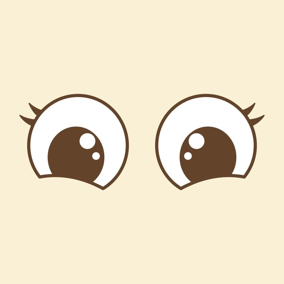 Anime chibi eyes charming with small soulful shine