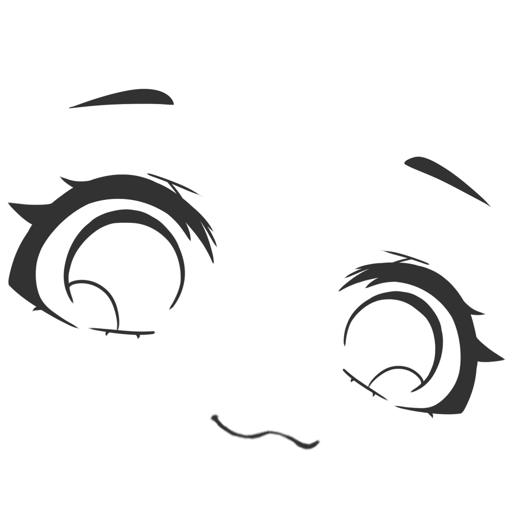 Soft chibi eyes drawing showing sweet pure glances