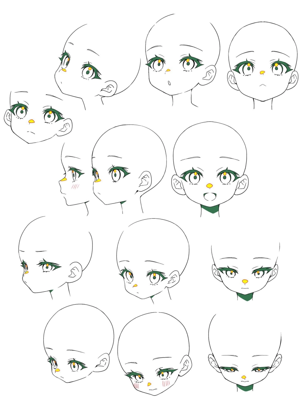 Chibi face expressions bursting with emotions