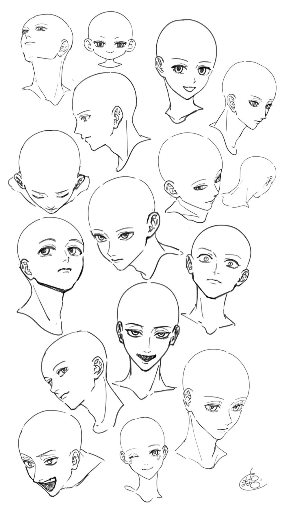 Lovely chibi anime face shining with glow