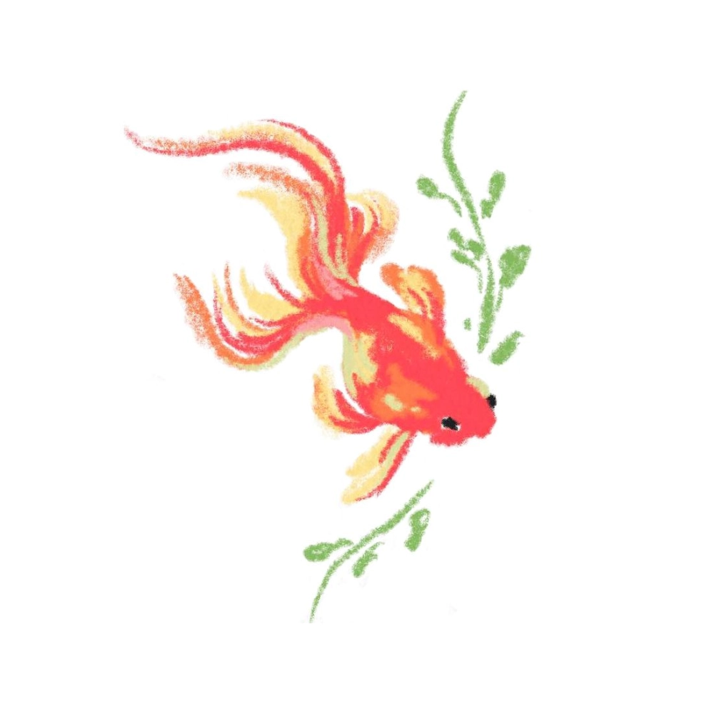 Chibi fish sticker adding charm to daily life