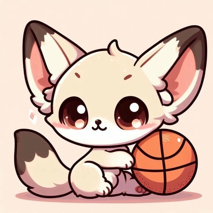 Kitsune chibi glowing with mystical anime aura