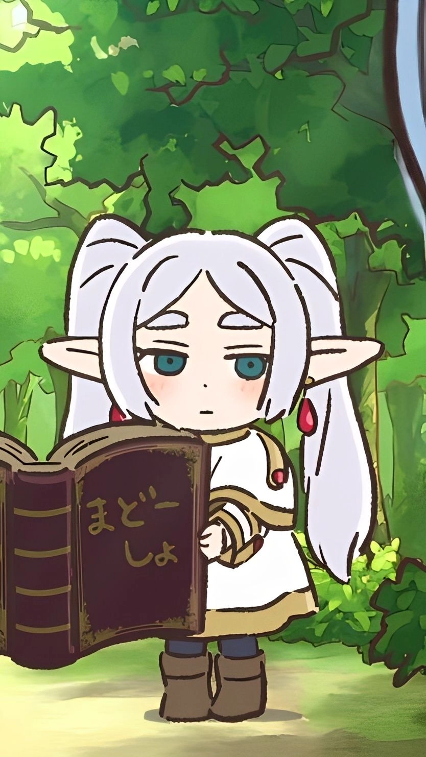 Frieren chibi drawing simple and bright