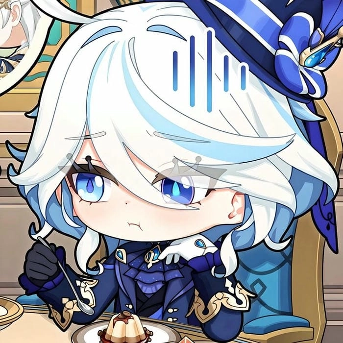 Furina chibi feels tiny yet full of grace