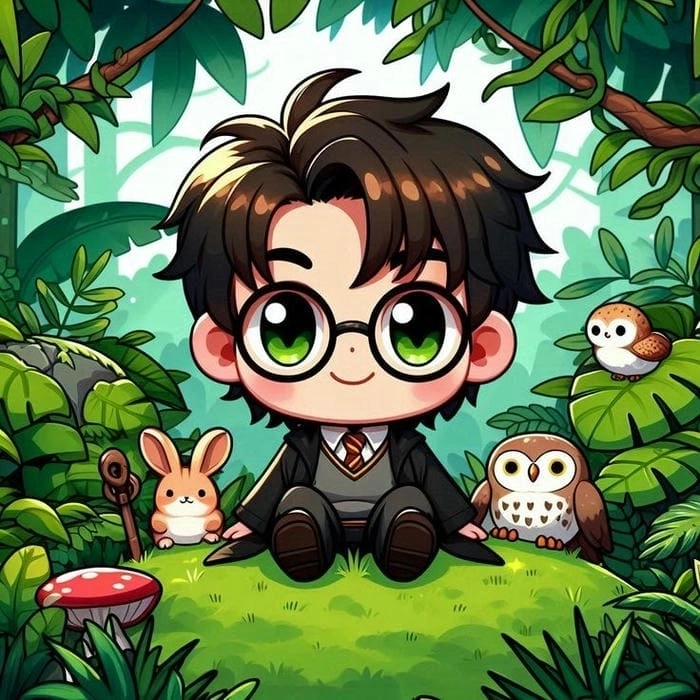 Chibi Harry Potter shows tiny wizard charm