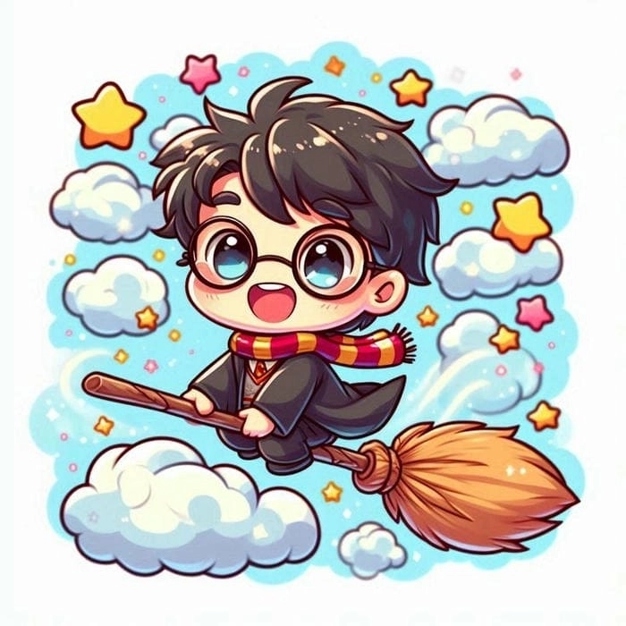 Chibi Harry Potter drawing captures playful details