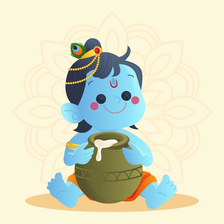 Chibi Krishna shows tiny divine charm and joy