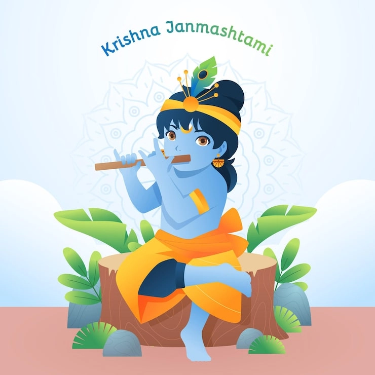 Chibi Krishna drawing captures tiny joyful details