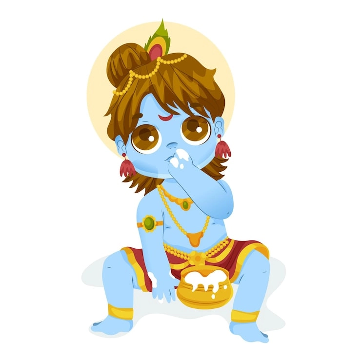 Krishna animated chibi adds playful tiny fun