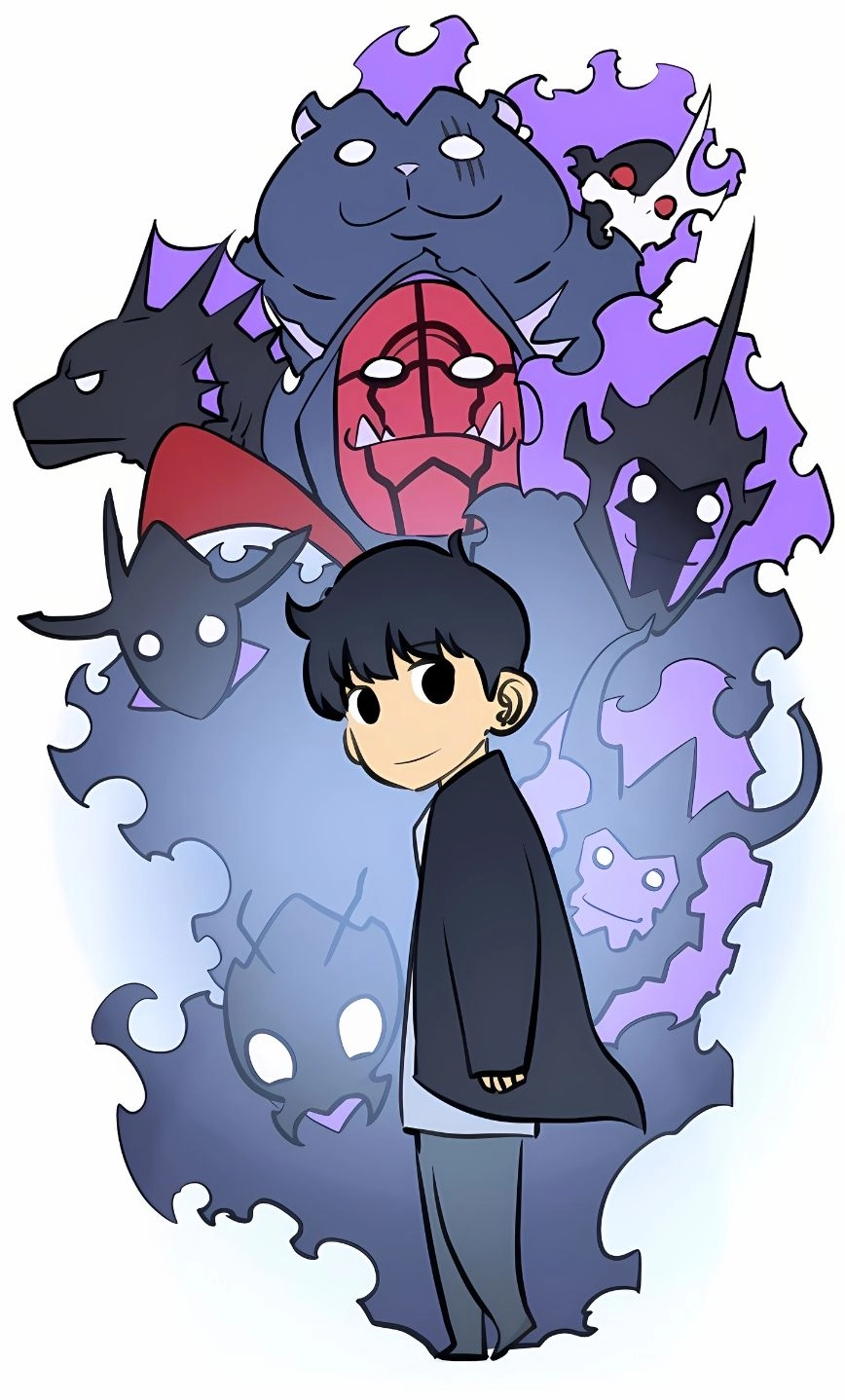 Solo Leveling Jinwoo chibi shows heroic tiny vibes