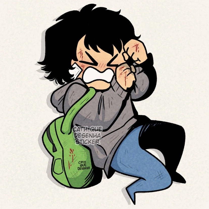 Jinwoo drawing shows lively playful tiny style