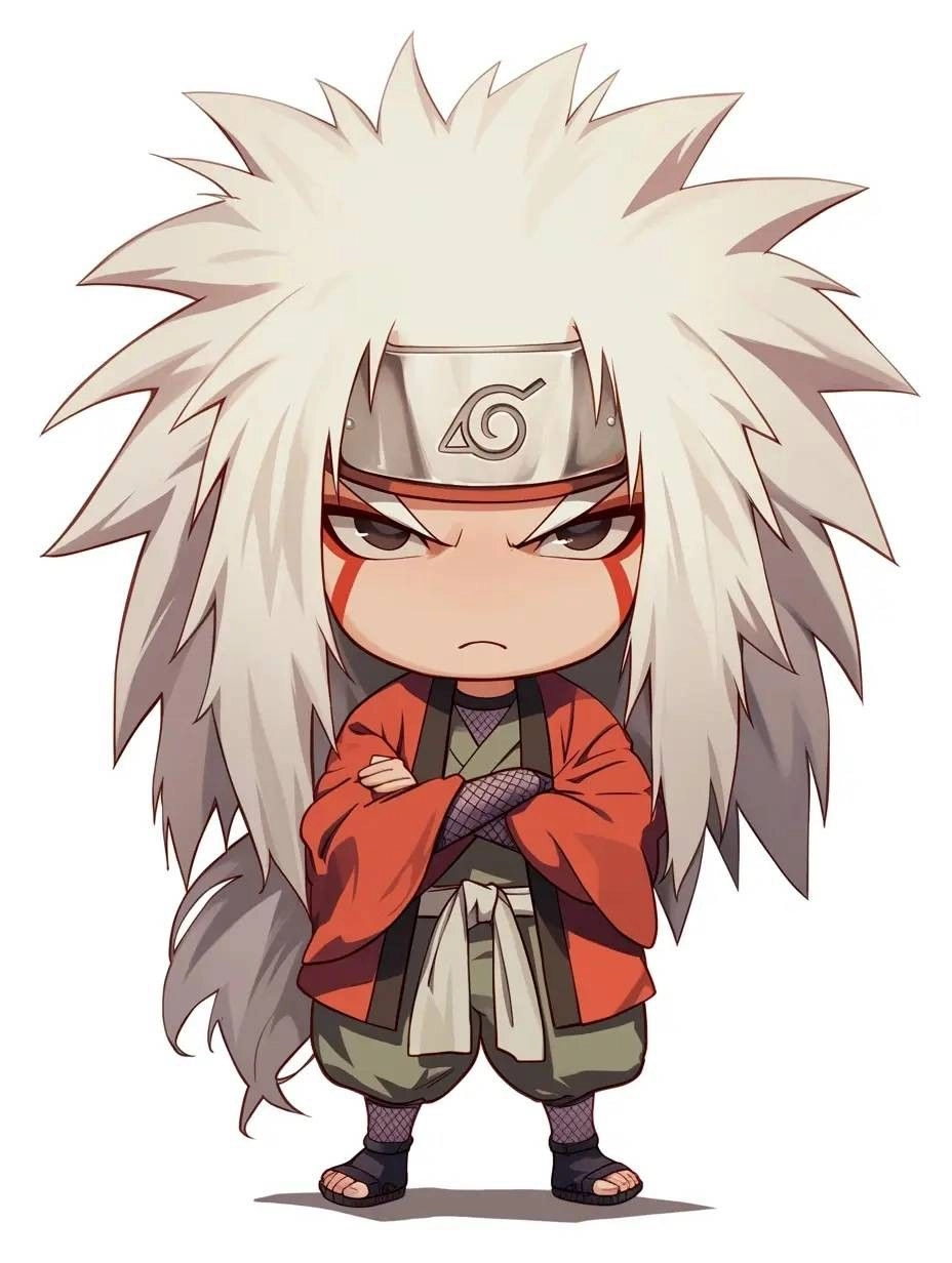 Chibi Jiraiya drawing captures detailed tiny style