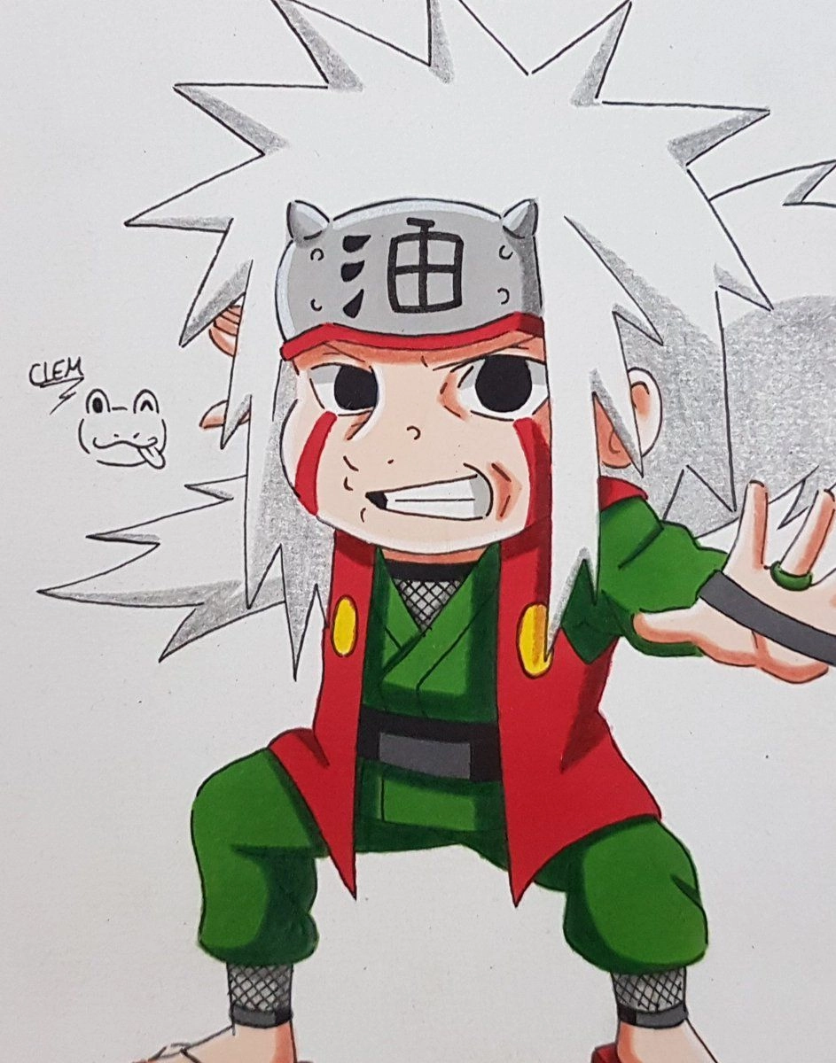 Jiraiya Sensei chibi glows with wise playful vibes