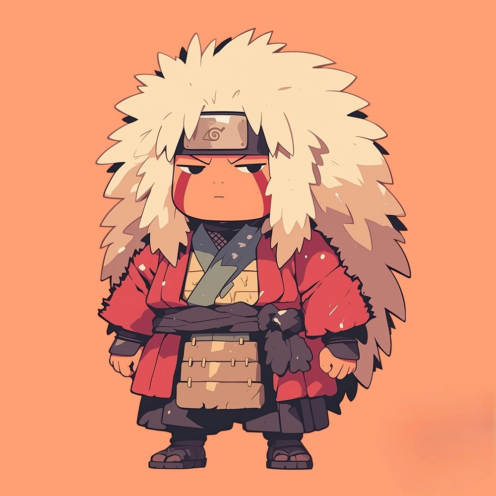 Kawaii Jiraiya chibi glows with adorable style