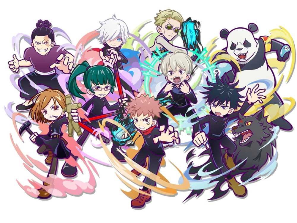 Chibi Jujutsu Kaisen glowing with charm